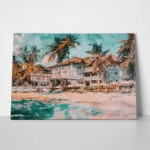 Πίνακας σε Καμβά VINTAGE PASTEL BEACH RESORT 2