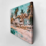 Πίνακας σε Καμβά VINTAGE PASTEL BEACH RESORT 2
