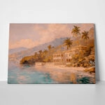 Πίνακας σε Καμβά VINTAGE PASTEL BEACH RESORT 3