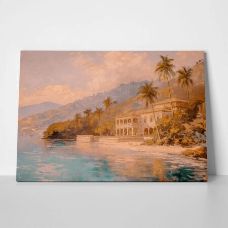 Πίνακας σε Καμβά VINTAGE PASTEL BEACH RESORT 3 - Vintage