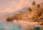 Πίνακας σε Καμβά VINTAGE PASTEL BEACH RESORT 3