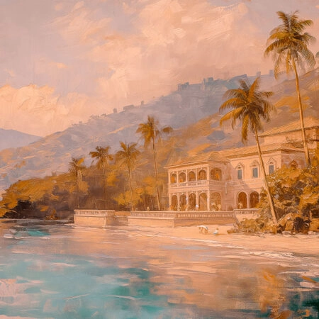 Πίνακας σε Καμβά VINTAGE PASTEL BEACH RESORT 3 - Vintage Sticky 5