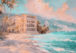 Πίνακας σε Καμβά VINTAGE PASTEL BEACH RESORT