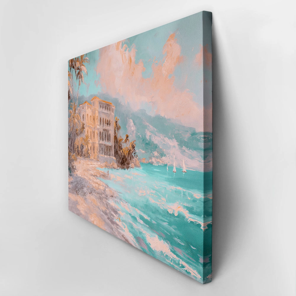 Πίνακας σε Καμβά VINTAGE PASTEL BEACH RESORT