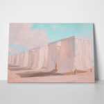 Πίνακας σε Καμβά VINTAGE PASTEL BEACH TENTS
