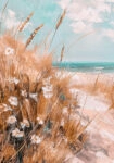 Πίνακας σε Καμβά VINTAGE PASTEL BEACH VIEW 2