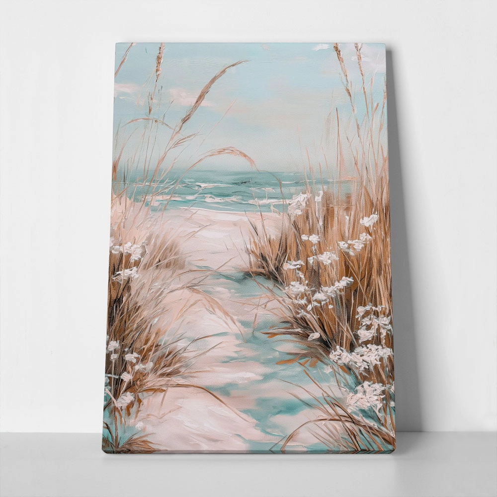 Πίνακας σε Καμβά VINTAGE PASTEL BEACH VIEW 3