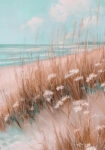 Πίνακας σε Καμβά VINTAGE PASTEL BEACH VIEW 5