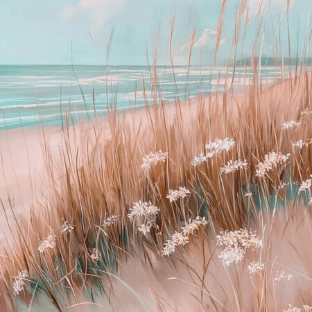 Πίνακας σε Καμβά VINTAGE PASTEL BEACH VIEW 5 - Vintage Sticky 5