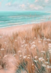 Πίνακας σε Καμβά VINTAGE PASTEL BEACH VIEW 6