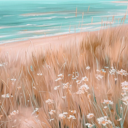 Πίνακας σε Καμβά VINTAGE PASTEL BEACH VIEW 6 - Vintage Sticky 5