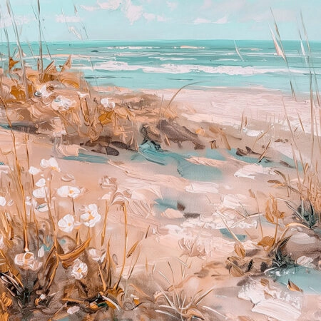 Πίνακας σε Καμβά VINTAGE PASTEL BEACH VIEW - Vintage Sticky 5