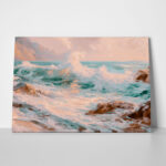 Πίνακας σε Καμβά VINTAGE PASTEL BEACH WAVES 2