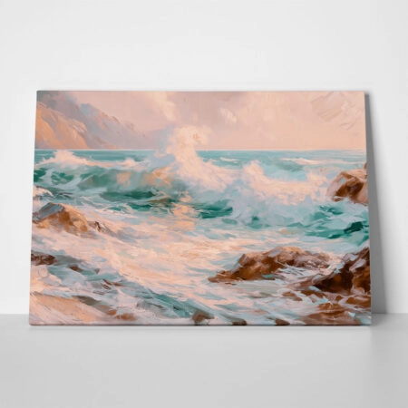 Πίνακας σε Καμβά VINTAGE PASTEL BEACH WAVES 2