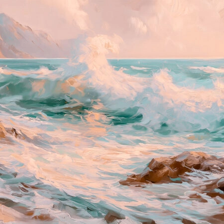 Πίνακας σε Καμβά VINTAGE PASTEL BEACH WAVES 2 - Vintage Sticky 5