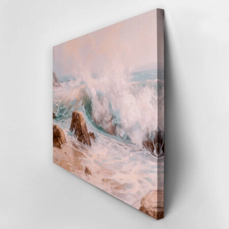 Πίνακας σε Καμβά VINTAGE PASTEL BEACH WAVES 4 - Vintage Sticky 2