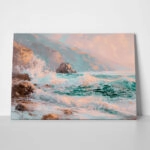 Πίνακας σε Καμβά VINTAGE PASTEL BEACH WAVES