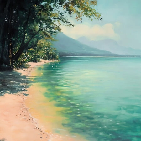 Πίνακας σε Καμβά VINTAGE PASTEL BEACH - Vintage Sticky 5