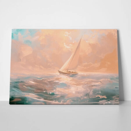 Πίνακας σε Καμβά VINTAGE PASTEL BOAT 10 - Vintage