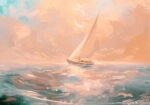 Πίνακας σε Καμβά VINTAGE PASTEL BOAT 10