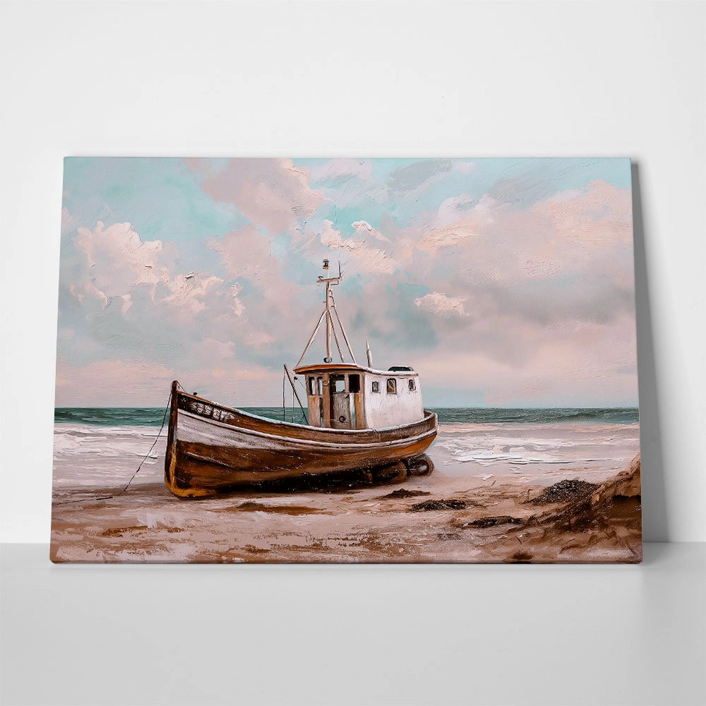 Πίνακας σε Καμβά VINTAGE PASTEL BOAT 11