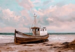 Πίνακας σε Καμβά VINTAGE PASTEL BOAT 11
