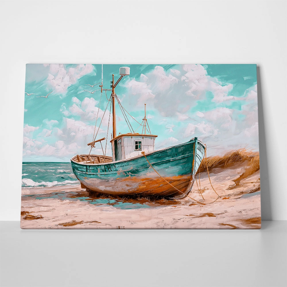Πίνακας σε Καμβά VINTAGE PASTEL BOAT 12