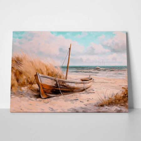 Πίνακας σε Καμβά VINTAGE PASTEL BOAT 13 - Vintage