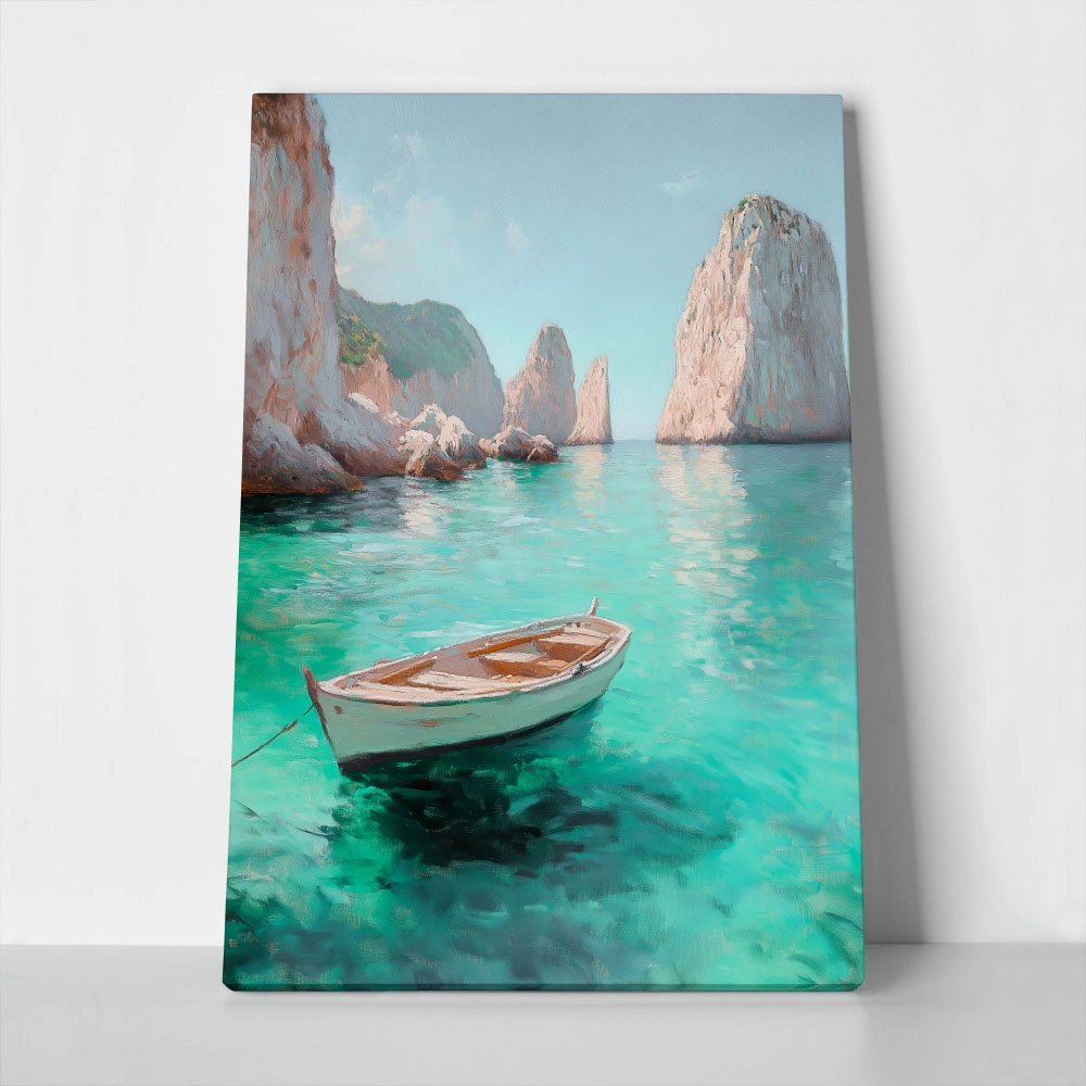 Πίνακας σε Καμβά VINTAGE PASTEL BOAT 2