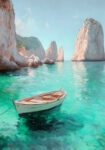 Πίνακας σε Καμβά VINTAGE PASTEL BOAT 2