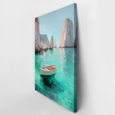 Πίνακας σε Καμβά VINTAGE PASTEL BOAT 2 - Vintage Sticky 2