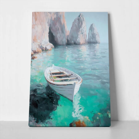 Πίνακας σε Καμβά VINTAGE PASTEL BOAT 3 - Vintage