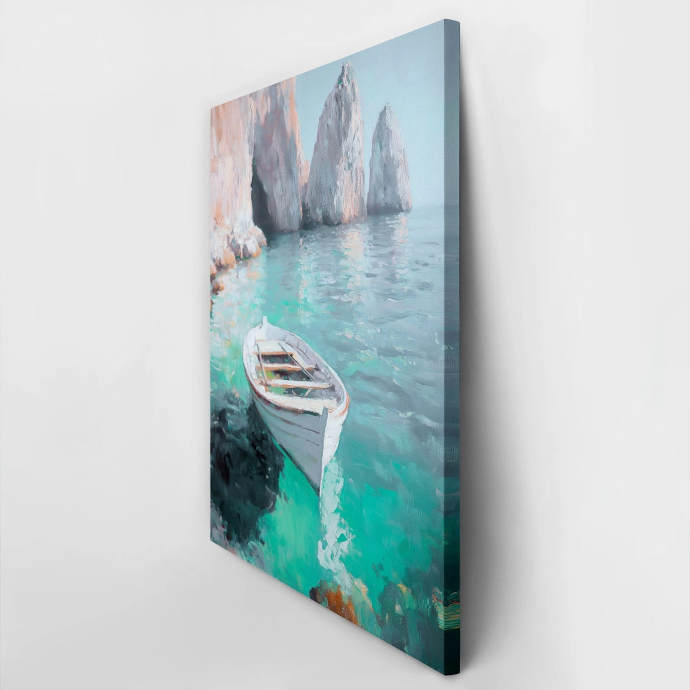 Πίνακας σε Καμβά VINTAGE PASTEL BOAT 3