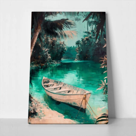Πίνακας σε Καμβά VINTAGE PASTEL BOAT 6 - Vintage