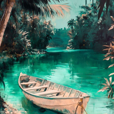 Πίνακας σε Καμβά VINTAGE PASTEL BOAT 6 - Vintage Sticky 5