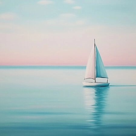 Πίνακας σε Καμβά VINTAGE PASTEL BOAT 7 - Vintage Sticky 5