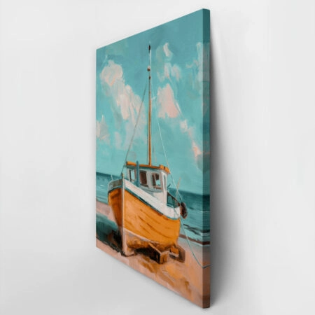 Πίνακας σε Καμβά VINTAGE PASTEL BOAT 8 - Vintage Sticky 2