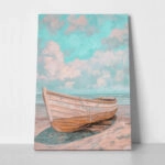 Πίνακας σε Καμβά VINTAGE PASTEL BOAT