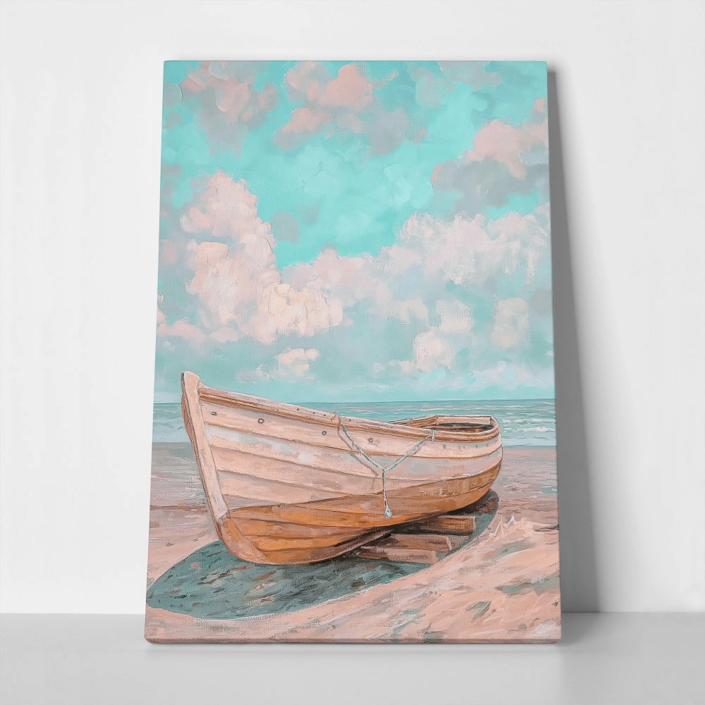 Πίνακας σε Καμβά VINTAGE PASTEL BOAT
