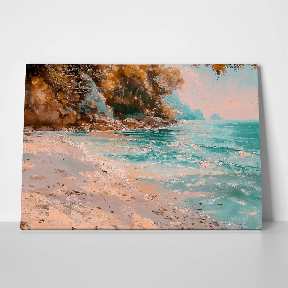 Πίνακας σε Καμβά VINTAGE PASTEL CALM BEACH 2