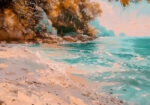 Πίνακας σε Καμβά VINTAGE PASTEL CALM BEACH 2