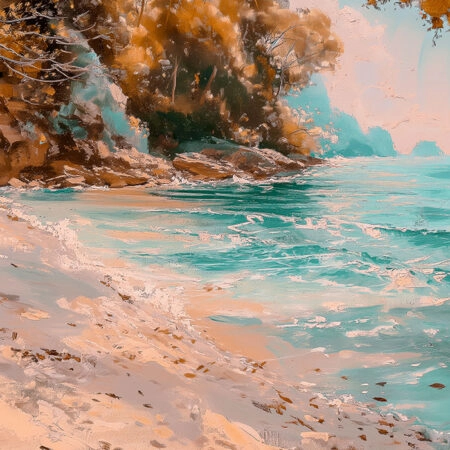 Πίνακας σε Καμβά VINTAGE PASTEL CALM BEACH 2 - Vintage Sticky 5