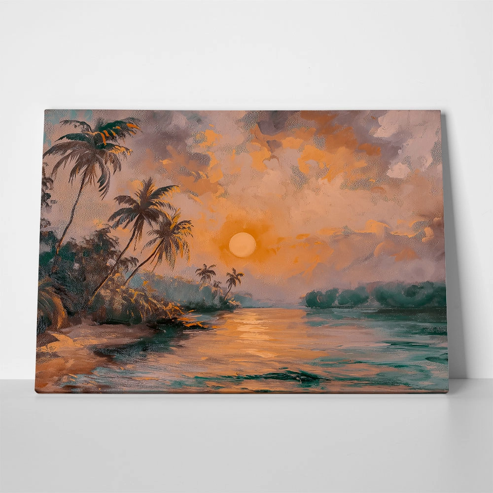 Πίνακας σε Καμβά VINTAGE PASTEL CALM BEACH 3