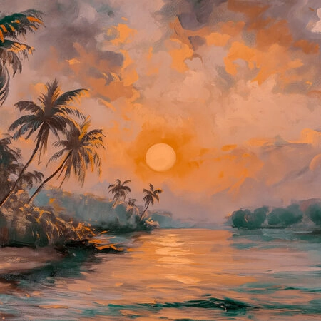 Πίνακας σε Καμβά VINTAGE PASTEL CALM BEACH 3 - Vintage Sticky 5
