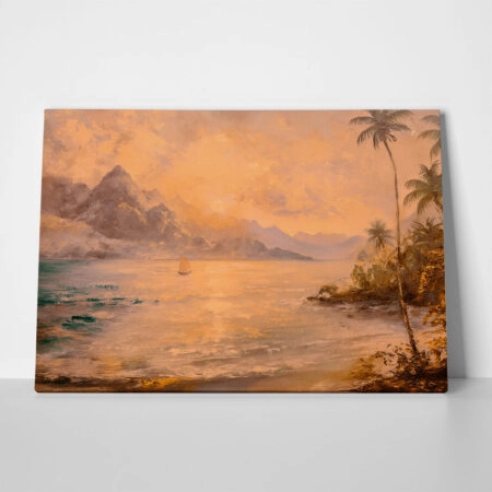 Πίνακας σε Καμβά VINTAGE PASTEL CALM BEACH 4 - Vintage