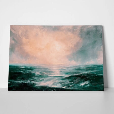 Πίνακας σε Καμβά VINTAGE PASTEL CLOUDY SEA