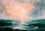 Πίνακας σε Καμβά VINTAGE PASTEL CLOUDY SEA