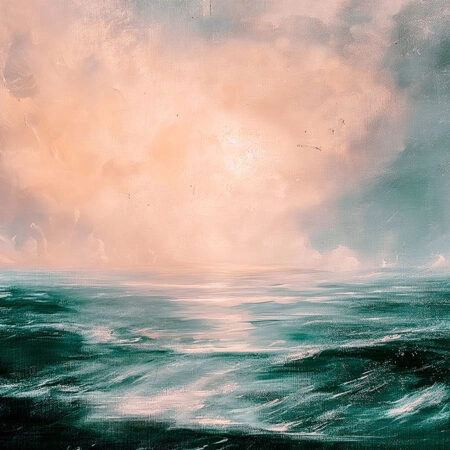 Πίνακας σε Καμβά VINTAGE PASTEL CLOUDY SEA - Vintage Sticky 5