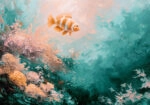 Πίνακας σε Καμβά VINTAGE PASTEL CLOWN FISH 2