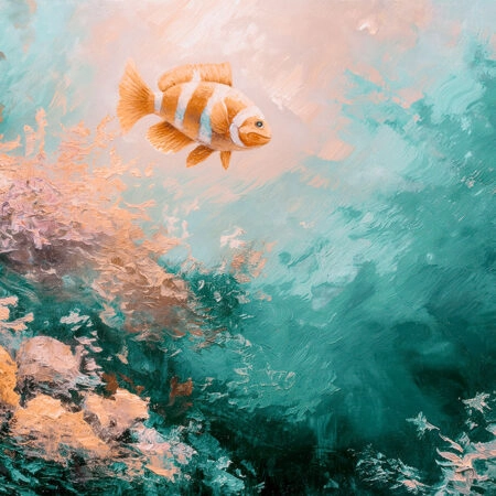 Πίνακας σε Καμβά VINTAGE PASTEL CLOWN FISH 2 - Vintage Sticky 5